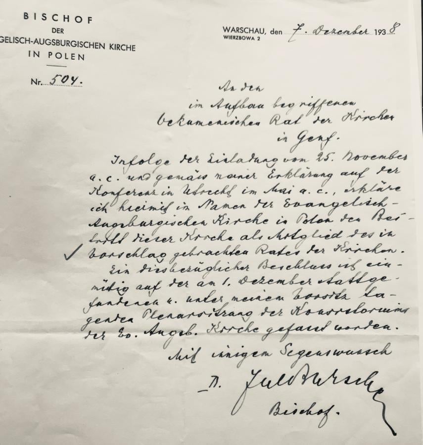 List bpa Juliusza Burschego z 7 grudnia 1938